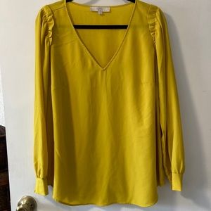 LOFT Plus Yellow Blouse size 14